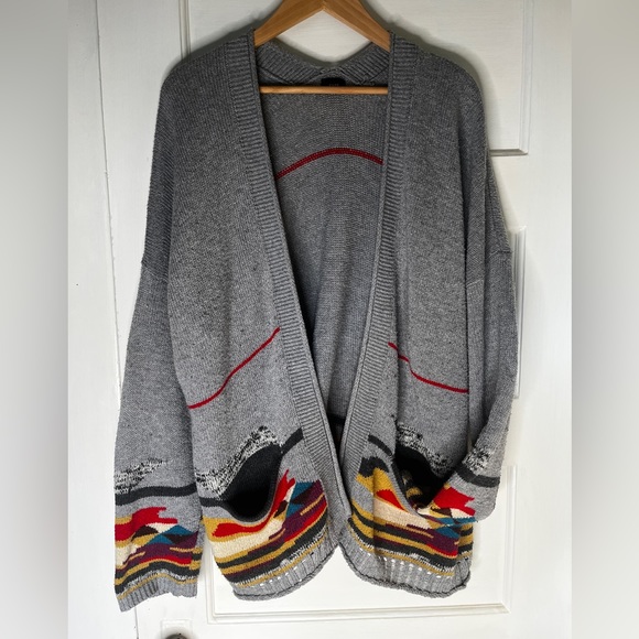 FATE by LFD Geometric Southwestern Boho Cardigan sz M - Picture 5 of 8